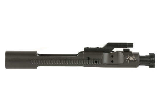 The Spikes Tactical bolt carrier group features an M16 cut for full auto compatibility